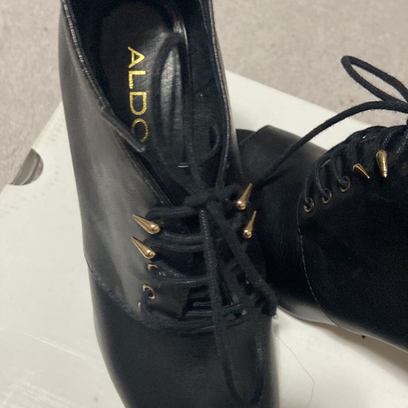 Black Aldo Lace-up Booties - Picture 3 of 5